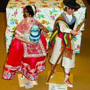 Vintage Pair 1970's Marin Chiclana Made In Spain Dolls w/ Org. Boxes